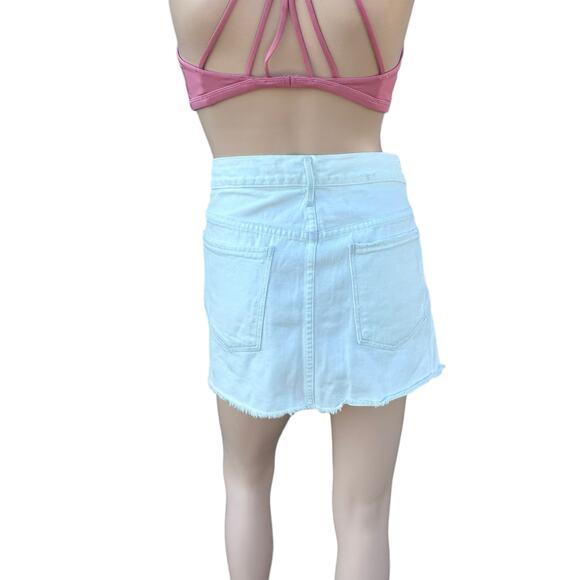 New Citizens of Humanity Daria Seamist Frayed Hem Micro Denim Mini Skirt Sz 31 - Picture 4 of 13